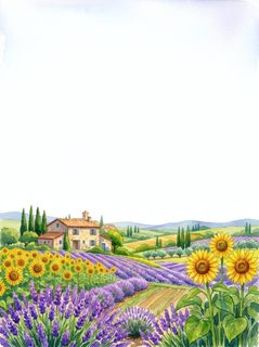 provence landscape illustration