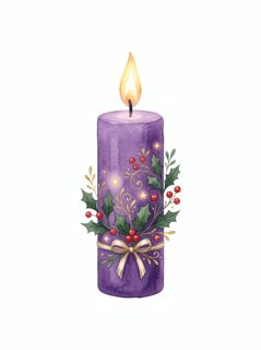 purple christmas candle