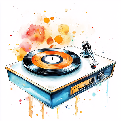 Watercolor Record Player