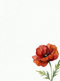 Poppy flower watercolor
