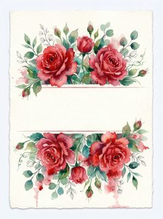 watercolor rose border