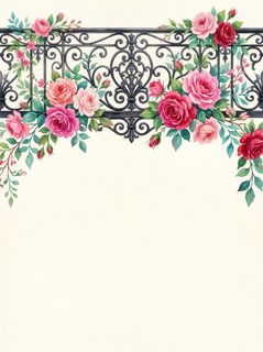 watercolor floral border
