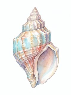 watercolor seashell illustration