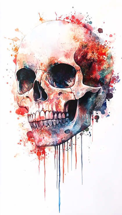 Watercolor Skull