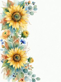 sunflower floral border
