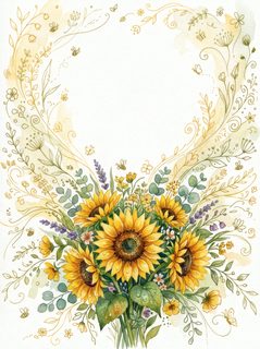 sunflower floral frame