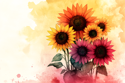 Watercolor Sunflowers