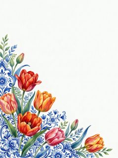 tulip watercolor border