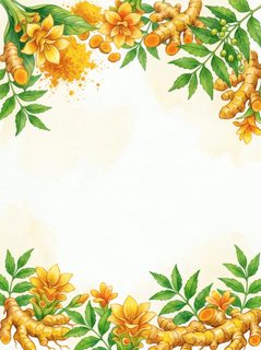 turmeric floral frame
