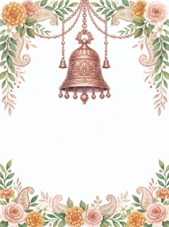 watercolor wedding bell frame