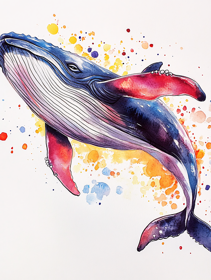 Watercolor Whale