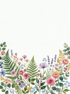 watercolor floral border