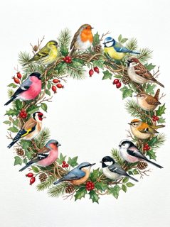 bird christmas wreath