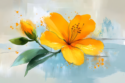 Watercolor Yellow Flower