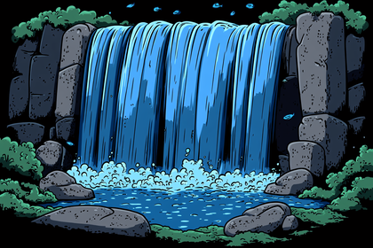 Waterfall Cascade Cartoon
