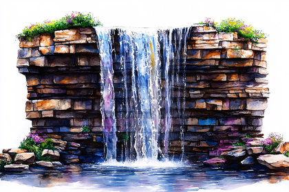 Waterfall Cascade Painting