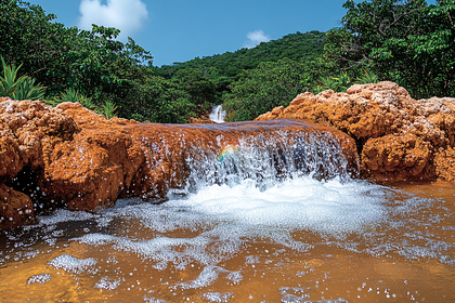 Waterfall Cascade with Rainbow