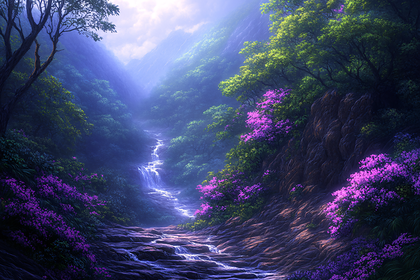 Waterfall In Enchanted Forest