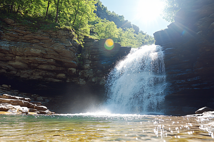 Waterfall in Sunlight