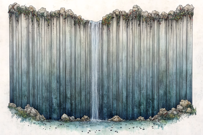 Waterfall Stone Wall