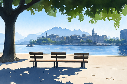 Waterfront Bench View