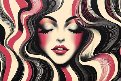 Wavy Haired Woman Portrait