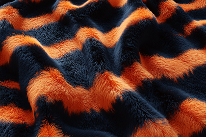 Wavy Orange and Black Fur Texture