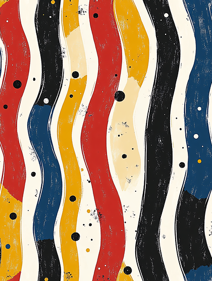 Wavy Stripes Retro Art