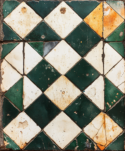 Weathered Geometric Tile Pattern