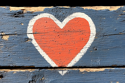Weathered Heart on Wood