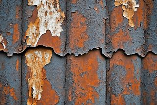 Weathered Metal Sheets with Peeling Paint