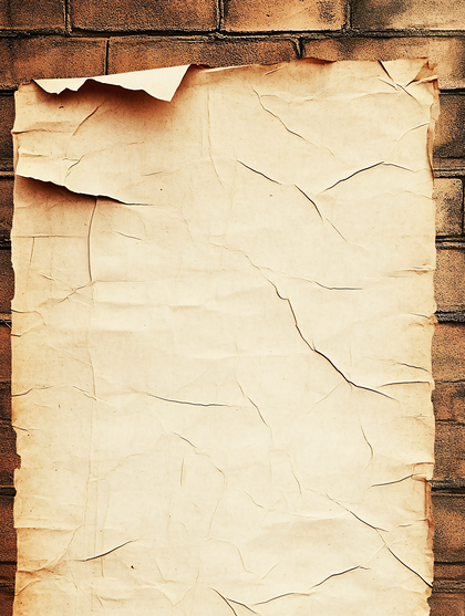 Weathered Poster on Brick Wall