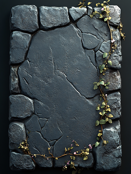 Weathered Stone Wall With Vines