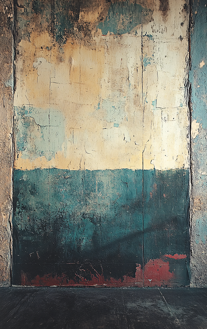 Weathered Wall With Two-Tone Paint