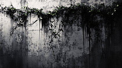 Weathered Wall With Vines