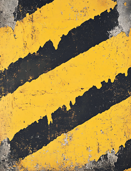 Weathered Yellow And Black Diagonal Stripes