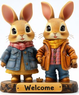 Welcome Bunny Figurines