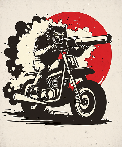 Werewolf on Motorcycle