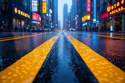 Wet City Street