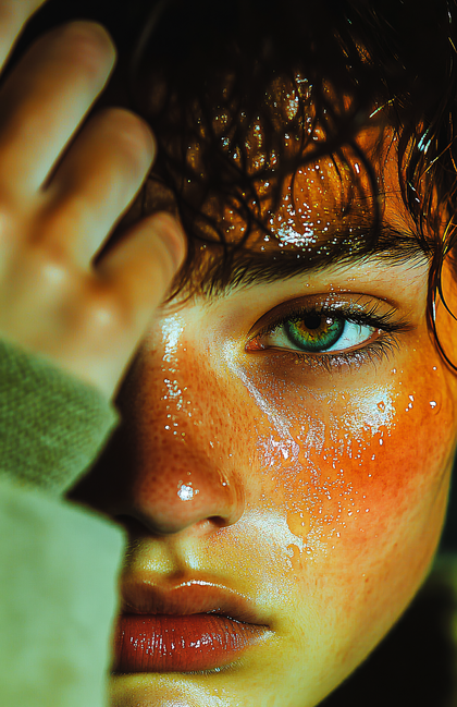 Wet Face Close Up
