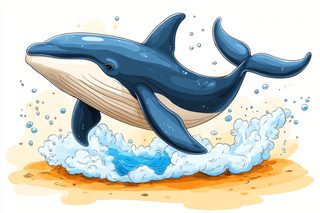 Whale Leaping from Ocean Waves