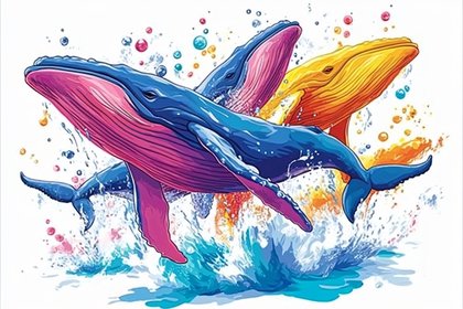 Whales in the Ocean