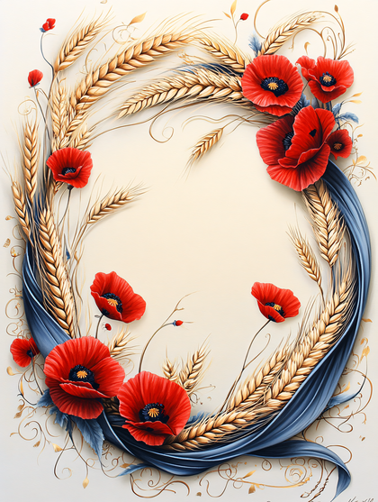 Wheat with Poppies