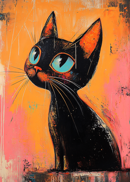 Whimsical Black Cat