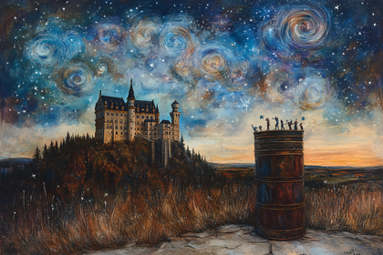 Whimsical Castle Night Scene