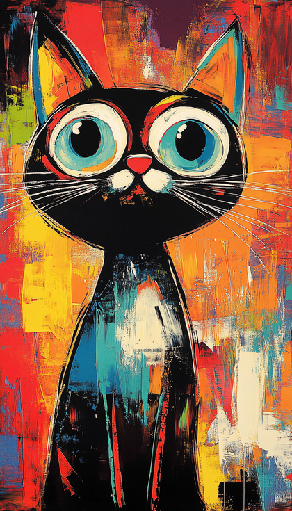 Whimsical Cat Portrait