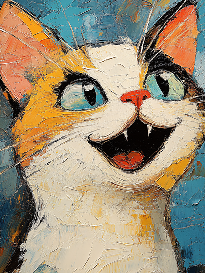 Whimsical Cat Portrait