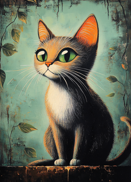 Whimsical Cat Portrait