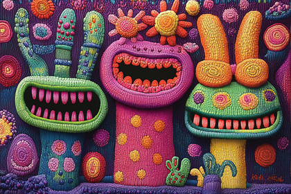 Whimsical Embroidered Monsters