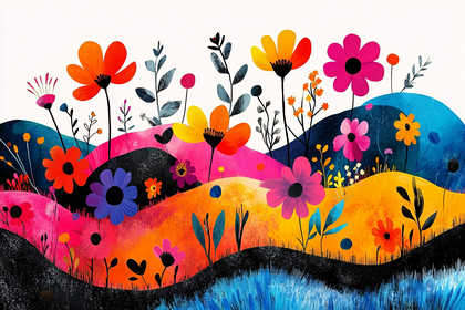 Whimsical Floral Hills